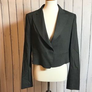 NWT Grey & Black BCBG Maxazria Cropped Blazer